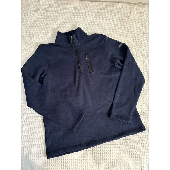 Eddie Bauer Men's Blue Fleece Quarter Zip Pullover Sweater Size XL - Picture 1 of 8